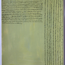 Untitled (chartreuse), ink and acrylic on paper, 45 x 31.8 cm / 17 3/4 x 12 1/8 in.